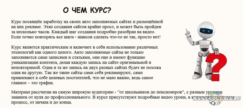Вадим Смирнов - Автозаполняемый сайт, который сам себя рекламирует в сети. Тариф Premium (2021)