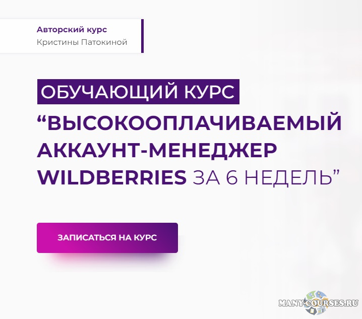 Кристина Патокина - Обучающий курс “Высокооплачиваемый аккаунт-менеджер wildberries за 6 недель” (2022)