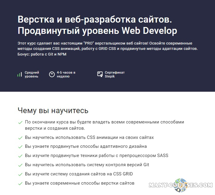 Stepik / Дмитрий Фокеев - Верстка и веб разработка сайтов. Продвинутый уровень Web Develop (2022)